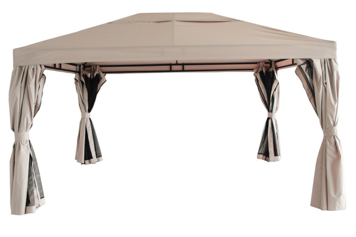 Luksus pavillon 3 x 4 m beige og sort 